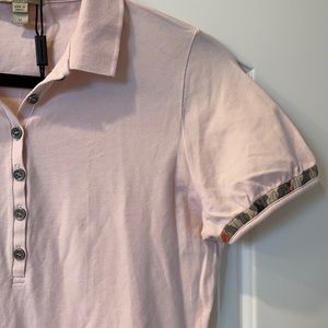 NWOT-Pink Burberry Knit Shirt with sleeve detail